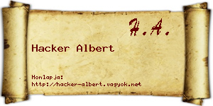 Hacker Albert névjegykártya