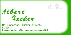 albert hacker business card